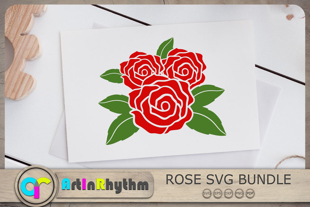 Rose Flowers Silhouette Svg, Rose Florals (95262)
