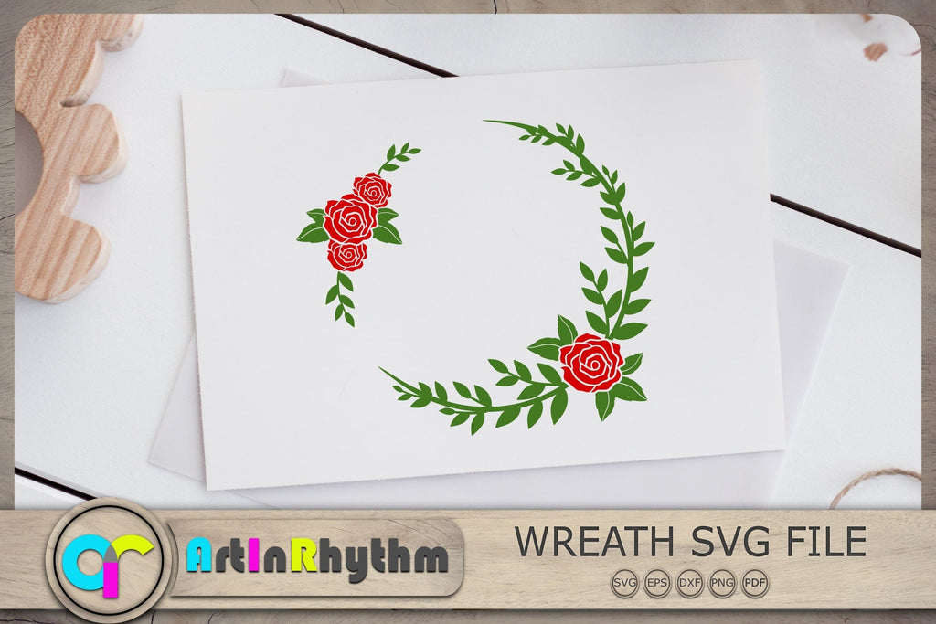 Rose Wreath Svg, Rose Svg, Wreath Svg, Floral Svg, Flower Svg - So Fontsy