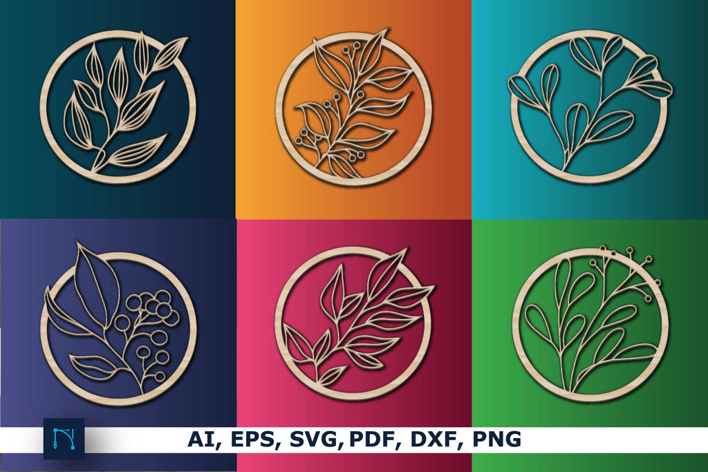 Round floral Wall Decor Bundle SVG So Fontsy