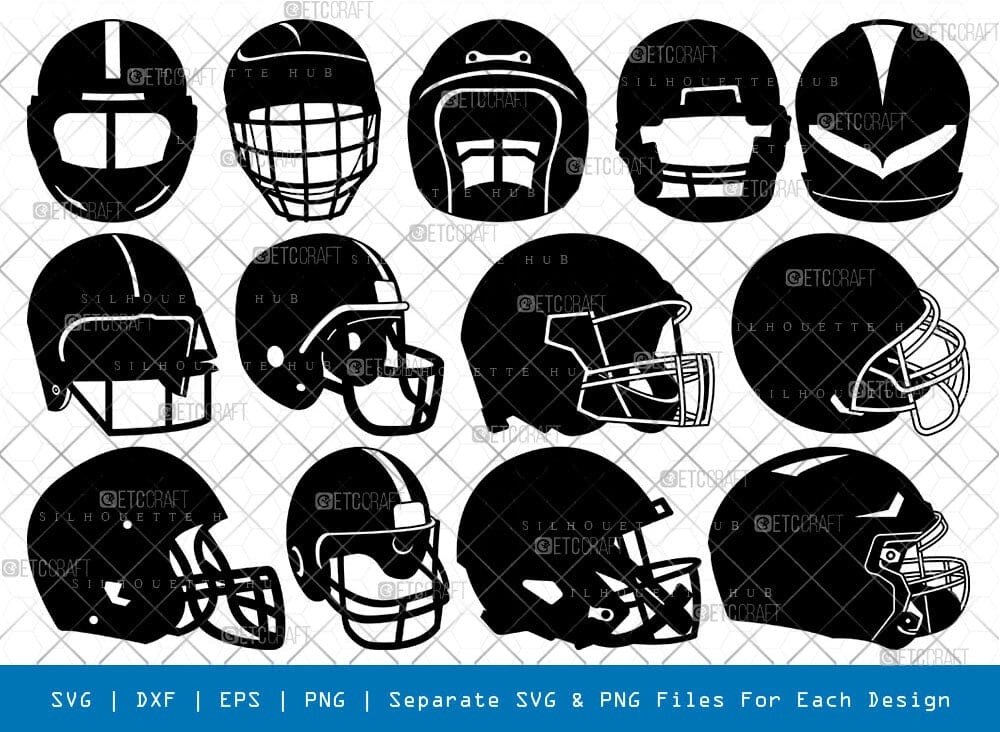 american football helmet silhouette Rugby Helmet Silhouette, Helmet SVG, Sports Helmet Svg, American Football  Helmet Svg, Helmet Bundle, SB00966