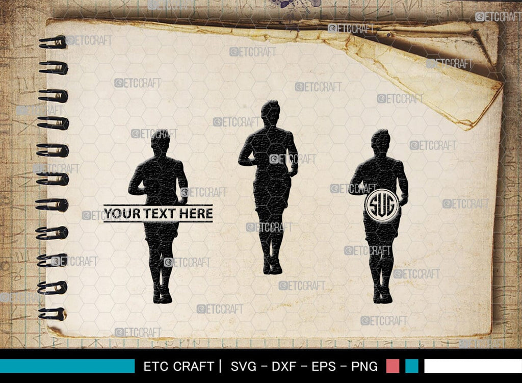 Running Monogram, Running Silhouette, Running SVG, Runner Svg, Run Svg ...