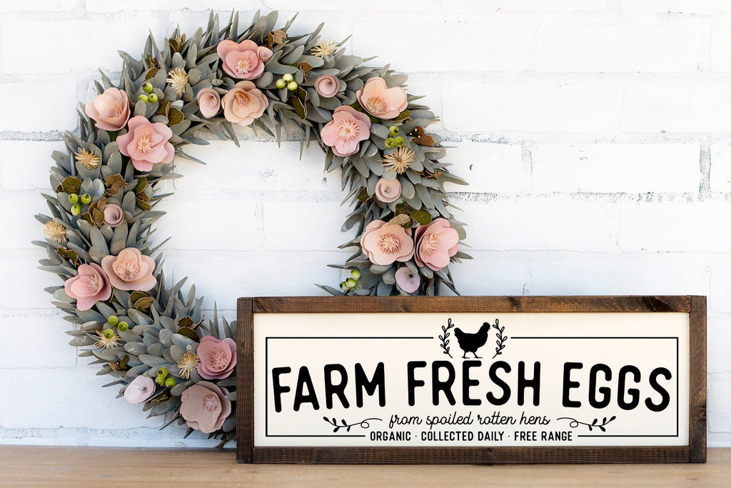 Fresh Duck Eggs Wreath Rubber Farm Stamp – Wild Feather Farm