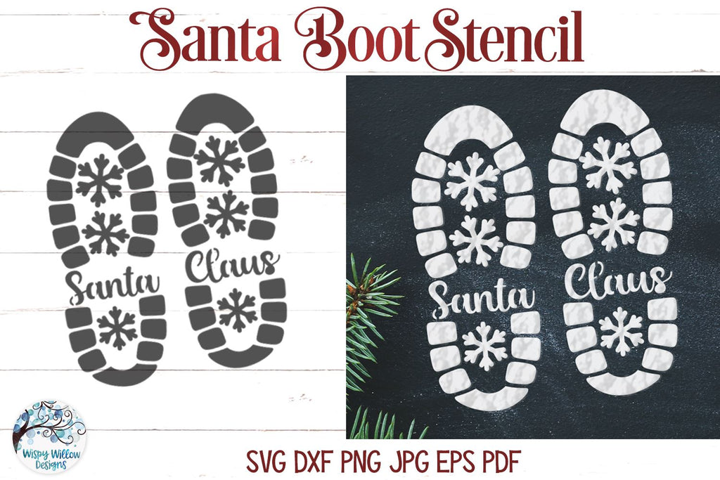 Santa Claus Boot Print Outline Svg