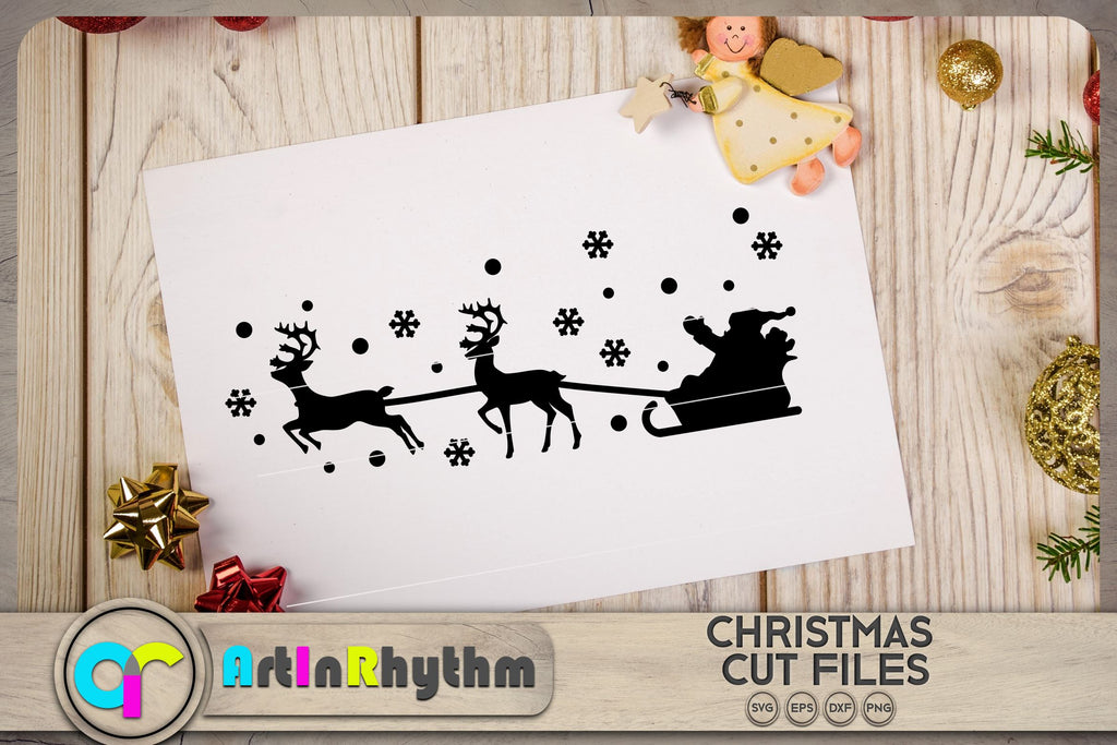 Santa Claus Sleigh Svg So Fontsy