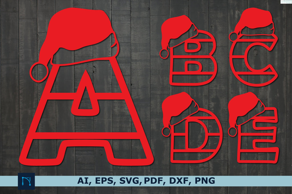 Santa Hat Letters Alphabet Svg bundle - So Fontsy
