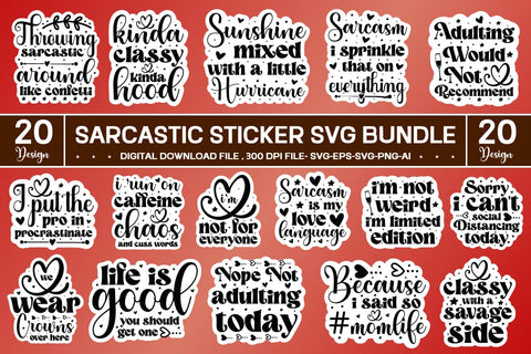 Sarcastic Sticker Svg Bundle SVG designmaster24 