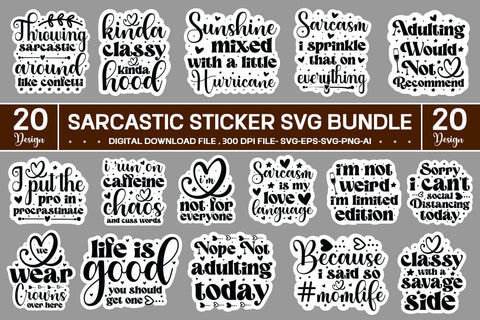 Sarcastic Sticker Svg Bundle SVG designmaster24 