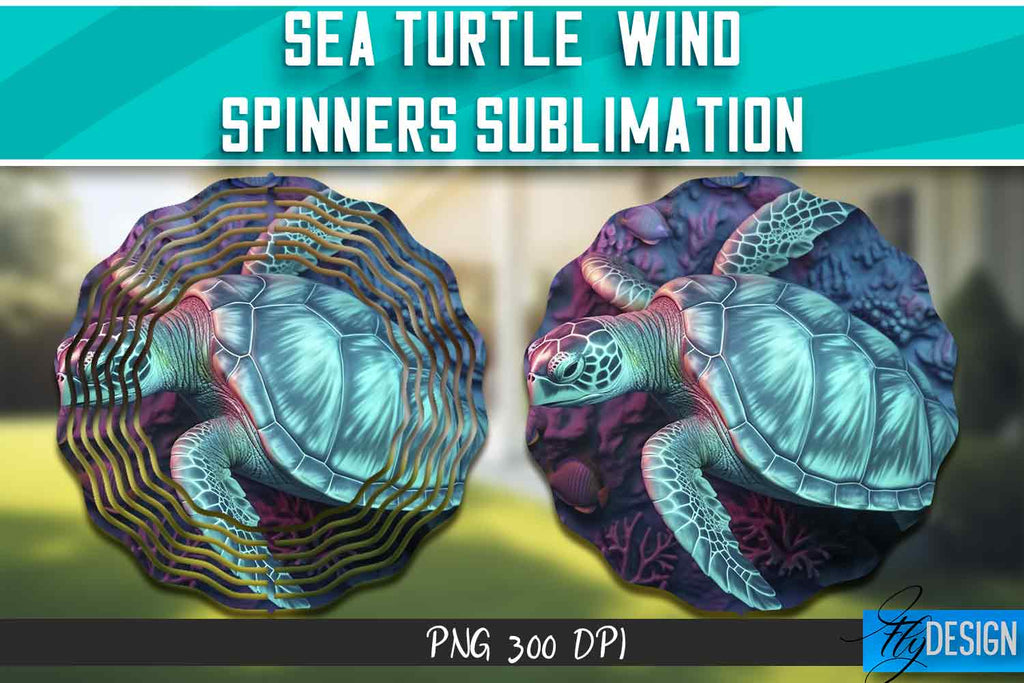 Sea Turtle Wind Spinners Sublimation - So Fontsy