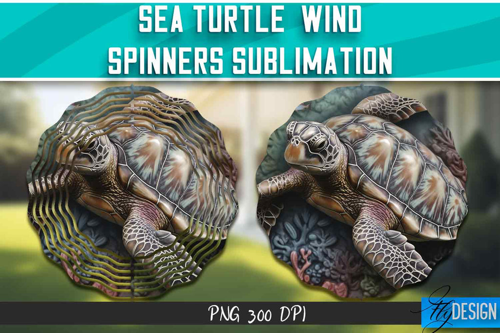 Sea Turtle Wind Spinners Sublimation - So Fontsy