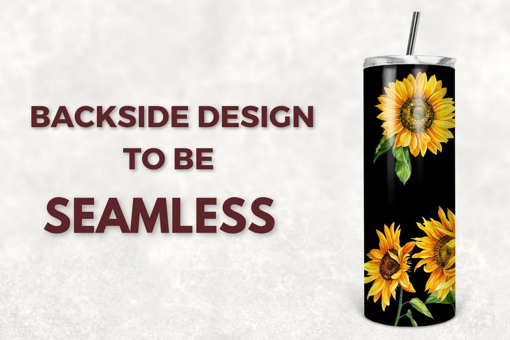 Sunflower 20 oz Skinny Tumbler png Design - Sublimation Tumbler Wrap