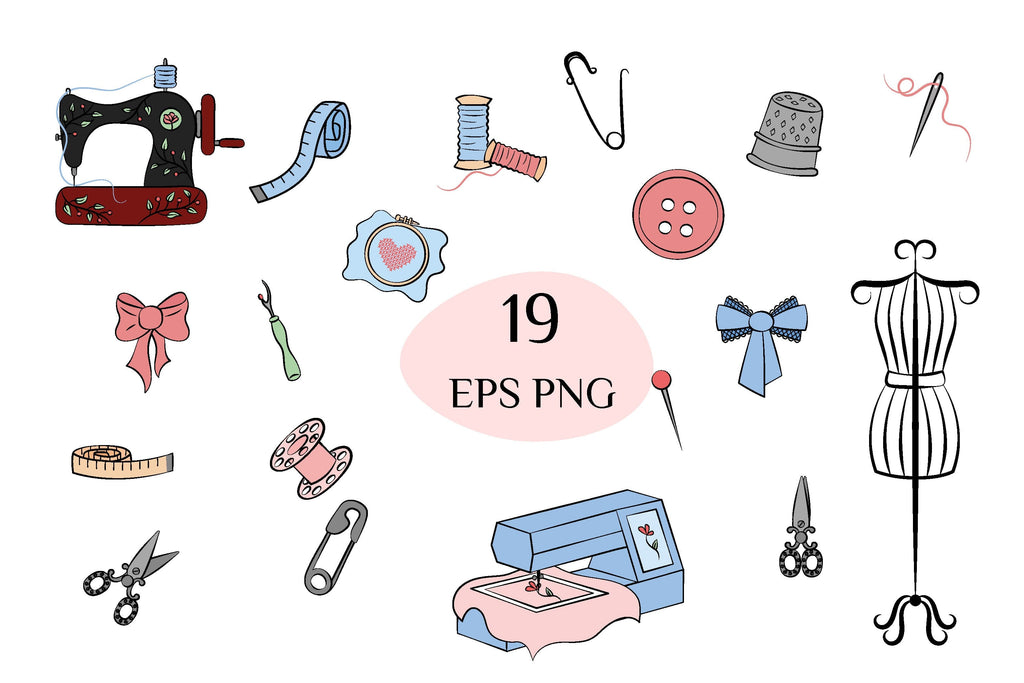 10-PNG Sewing Accessories Clipart Graphic by Digital by Dezign · Creative  Fabrica