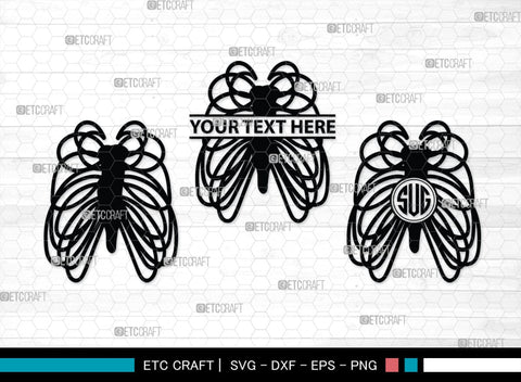 Skeleton Rib Cage Monogram, Skeleton Rib Cage Silhouette, Skeleton Rib Cage SVG, Skeleton Svg, Rib Cage Svg, Xray Svg, Skeleton Rib Cage Bundle, SB00157 SVG ETC Craft