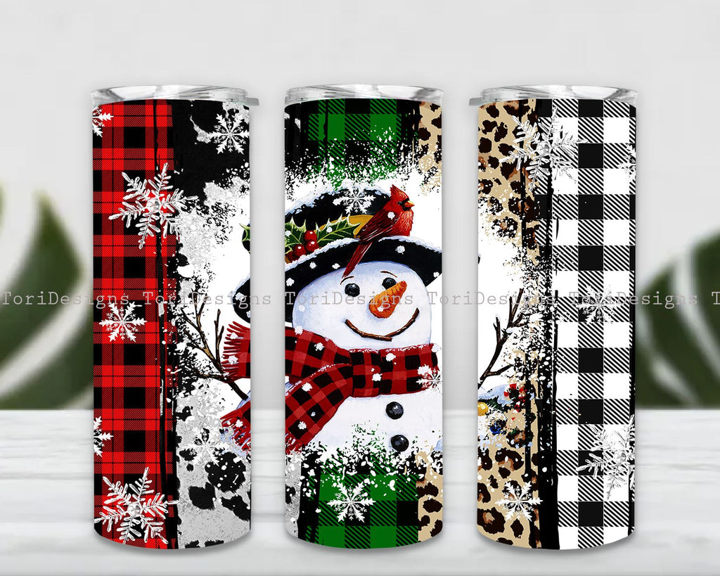 Christmas Tumbler Snowman 20oz Skinny Tumbler Wrap 20 oz Sublimation Tumbler  Designs - So Fontsy