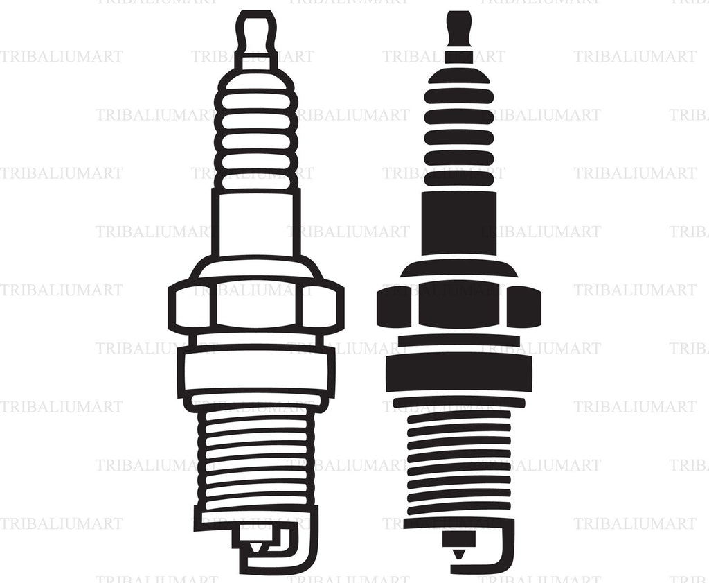 Spark Plug. Cut files for Cricut. Clip Art silhouette (eps, svg, pdf