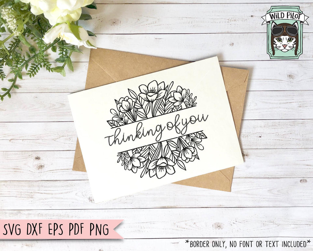 Split Floral Monogram Border Svg Cut File - So Fontsy