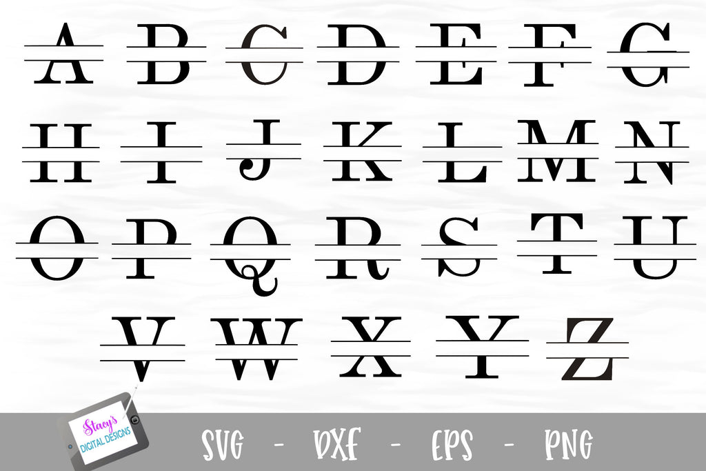 Flora A-Z Alphabet Split Monogram - Free SVG Cut Files