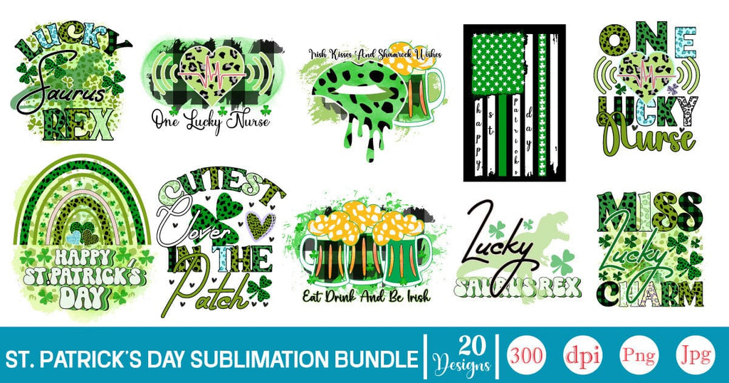 St Patrick's Four Leaf Clover Tumbler Sublimation Wrap