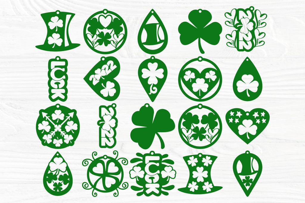 St Patrick's Day Earrings SVG, Irish Earring Svg, Shamrock Svg, Lucky Charm  Svg, Irish Svg, Lucky Svg, Cut Files, Cricut