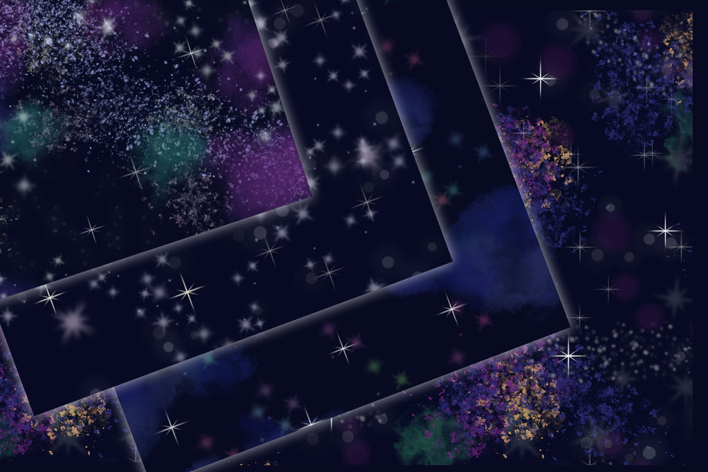 Starry night seamless patterns, digital papers - So Fontsy