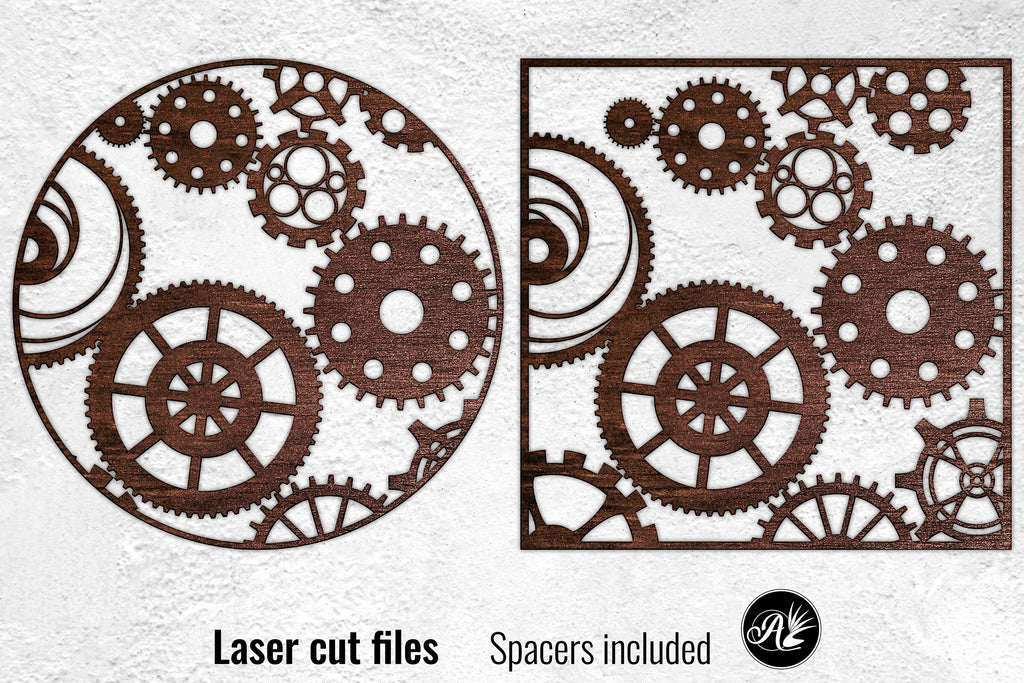 Laser Cut Texture Paper - Steam Punk Gears - Metal Designz