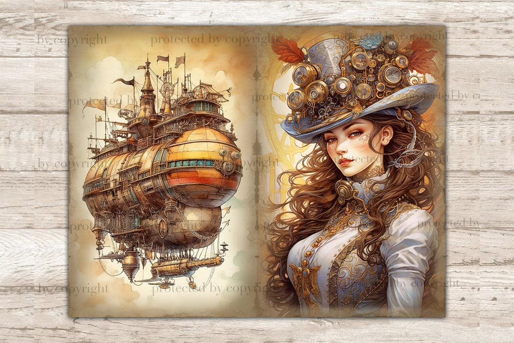 Steampunk Junk Journal Kit | Ephemera Pack - So Fontsy