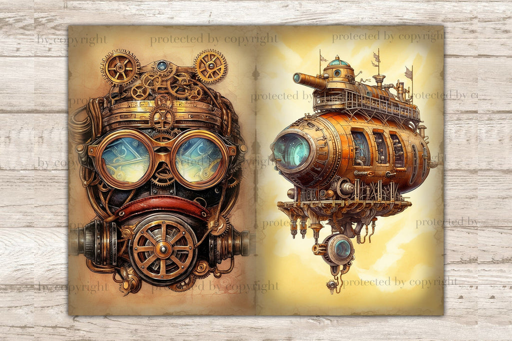 Steampunk Ephemera for Junk Journals and Scrapbooking: One-Sided Decorative  Paper for Cut and Collage, Mixed Media, Decoupage, Paper Crafts, and More