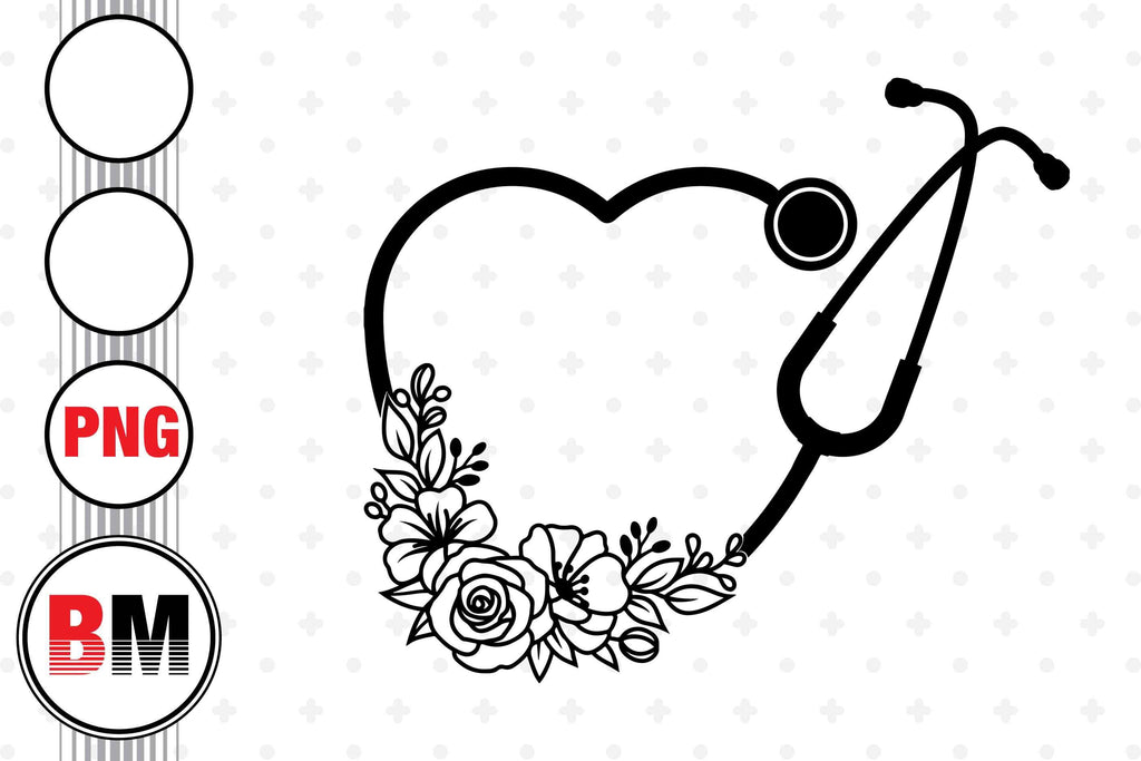 Stethoscope Flower Floral PNG Files - So Fontsy