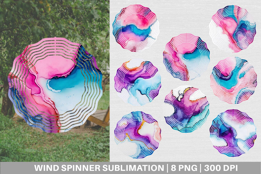 Wind Spinner Alcohol Ink Melting - So Fontsy