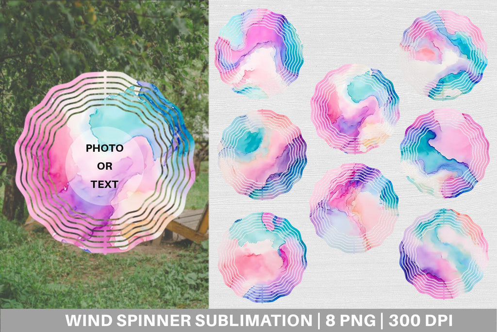 Wind Spinner Watercolor Pastel Alcohol Ink - So Fontsy