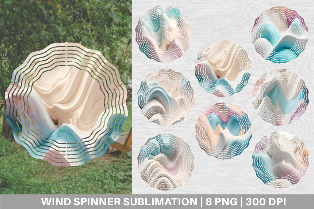 Wind Spinner 3D Liquids Marble Art - So Fontsy