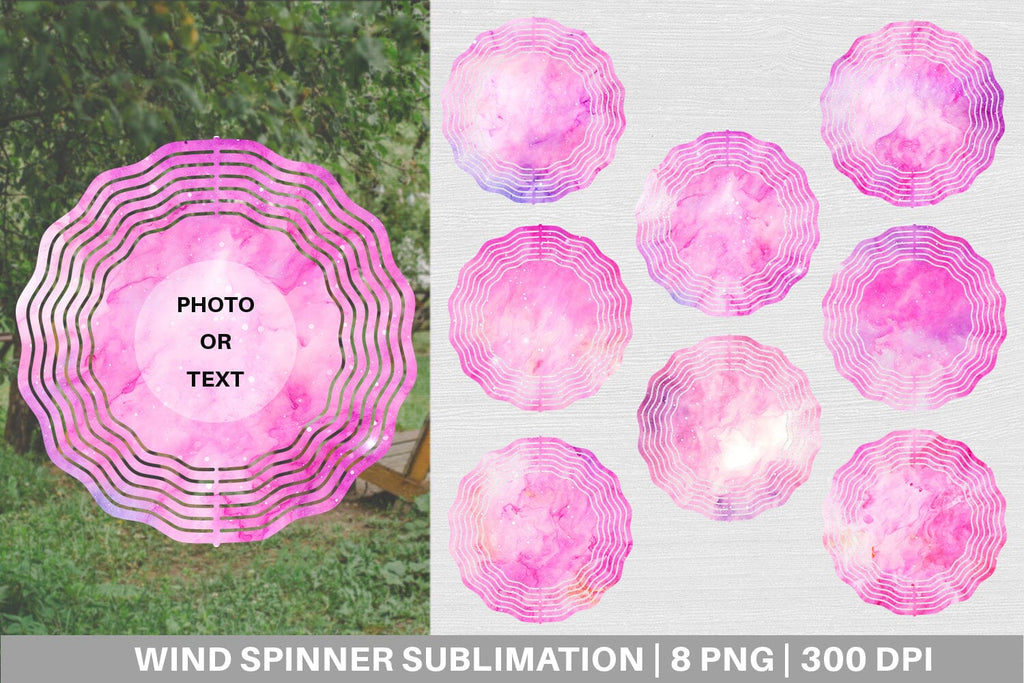 Wind Spinner Pink Galaxy Space Watercolor - So Fontsy
