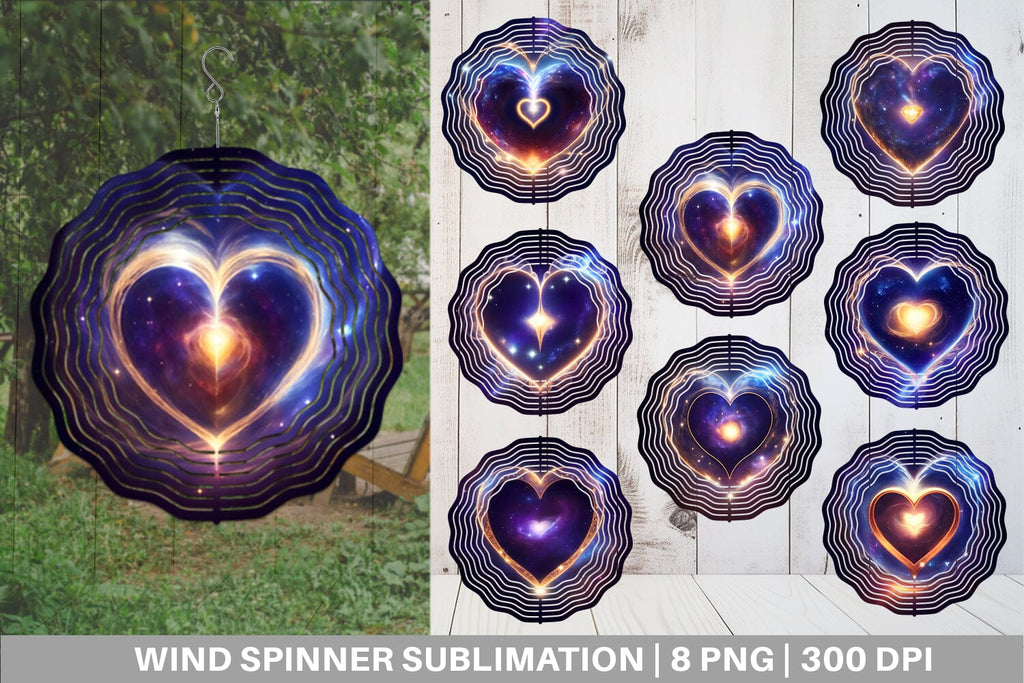 Wind Spinner Heart Cosmic and Sparkling - So Fontsy