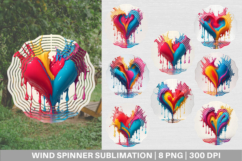 Wind Spinner 3D Splash Art Love of a Heart - So Fontsy