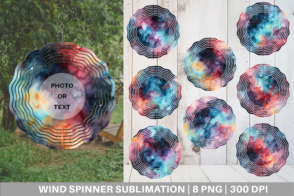 Wind Spinner Watercolor Galaxy Space - So Fontsy