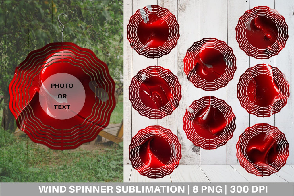 Wind Spinner 3D Liquid Red Christmas - So Fontsy