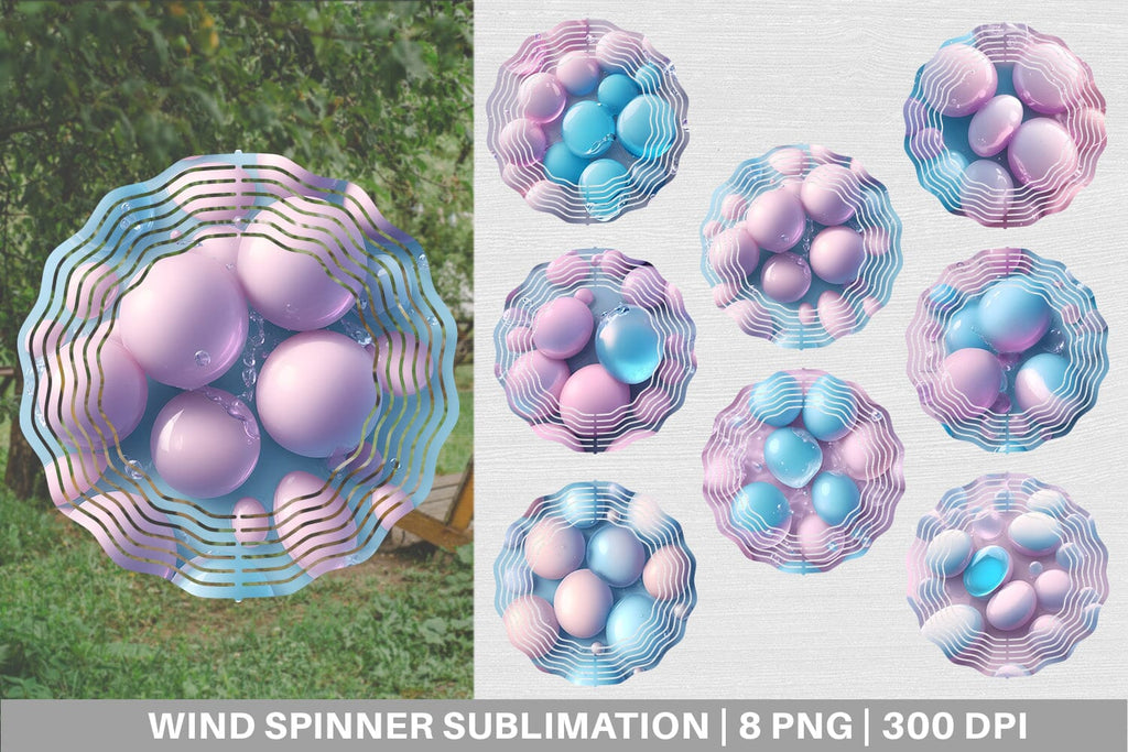 Wind Spinner 3D Bubbles Unicorn Color - So Fontsy