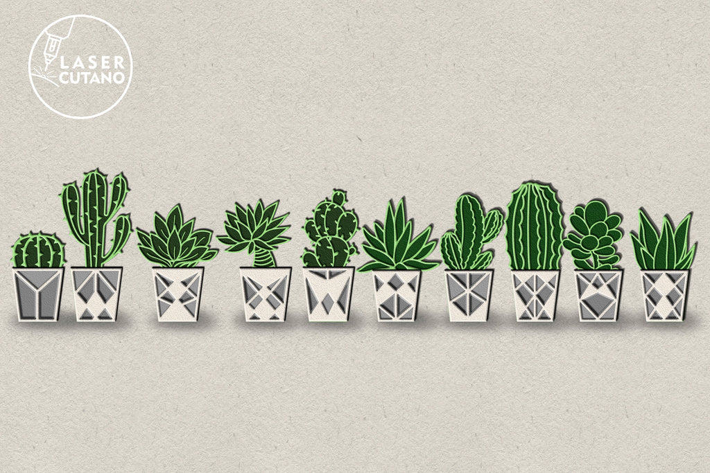 3d succulent svg Succulent Bundle Multilayer CACTUS SET OF 10 Multilayer Laser Cut Files,  Mandala, Round Sign SVG, 3D Designs, Mini Design Bundles