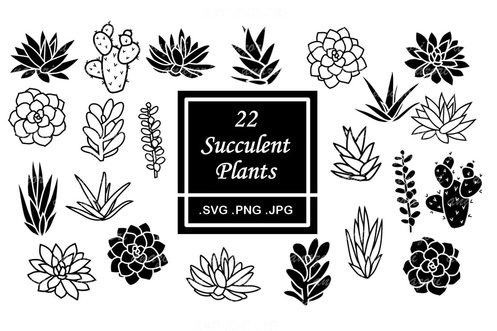 free svg succulent Succulent SVG Bundle - Cactus Clipart