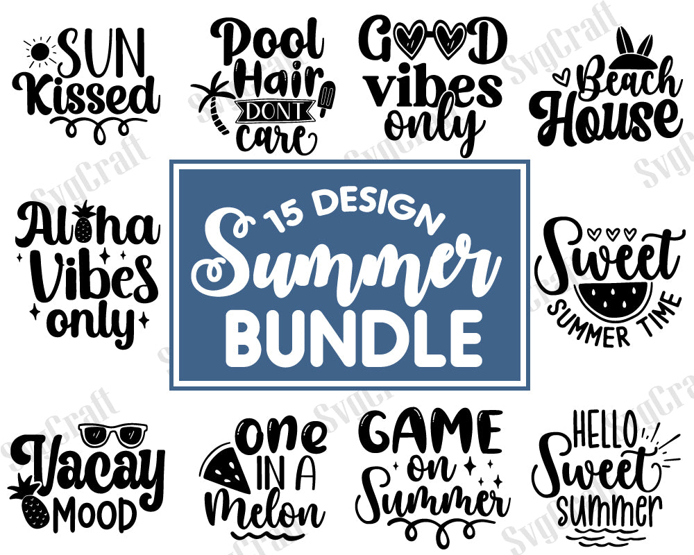 Summer Beach Bundle SVG, Beach Svg Bundle, Summertime, Funny Beach Quo ...