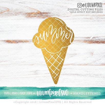 Summer Ice Cream Cone SVG Lilium Pixel SVG 