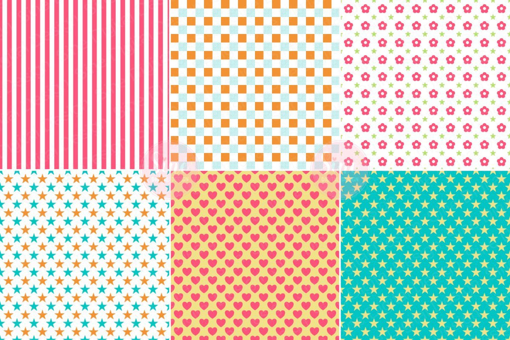 Summer Pattern Seamless Digital Paper Backgrounds - So Fontsy