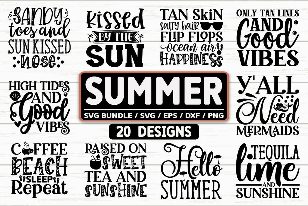 Summer SVG Bundle Cut File - So Fontsy