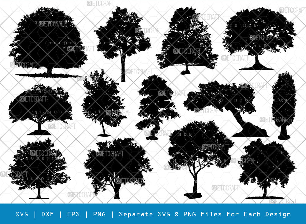 Summer Tree SVG Cut Files | Summer Tree Silhouette | Natural Svg ...
