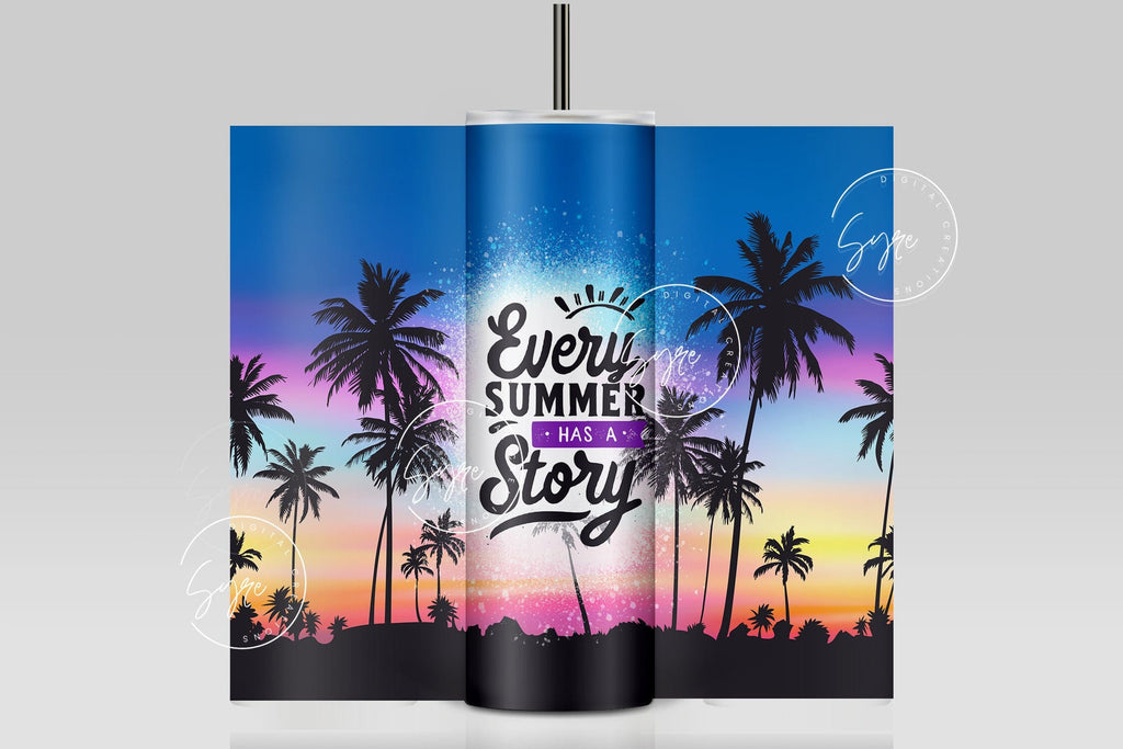 Seamless Summer Baroque Skinny Tumblers Sublimation Wraps