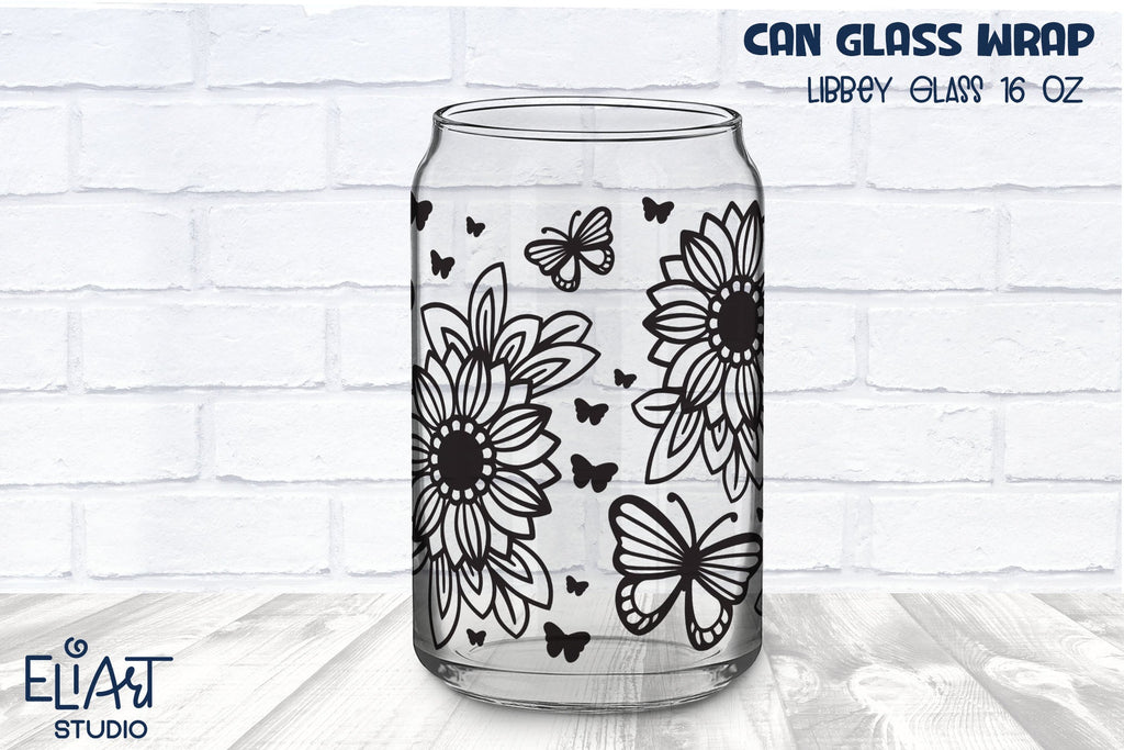 Daisy LIBBEY GLASS SVG Flower Beer Can Glass Svg Libbey Glass 