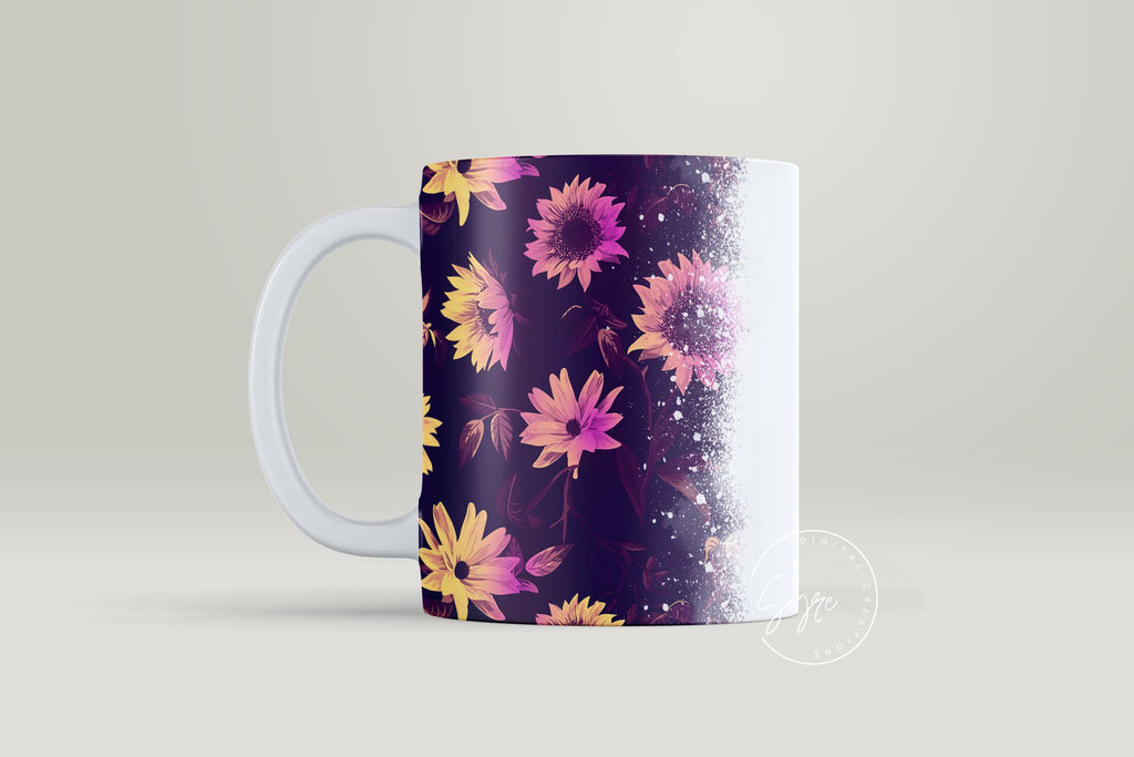 Lavender mug Sublimation, flowers mug 11oz 15oz