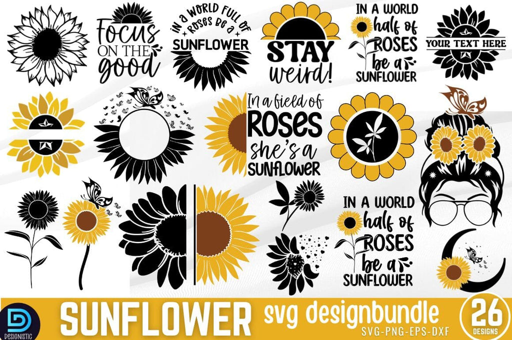 Premium Vector  Sunflower svg bundle sunflower svg flower svg