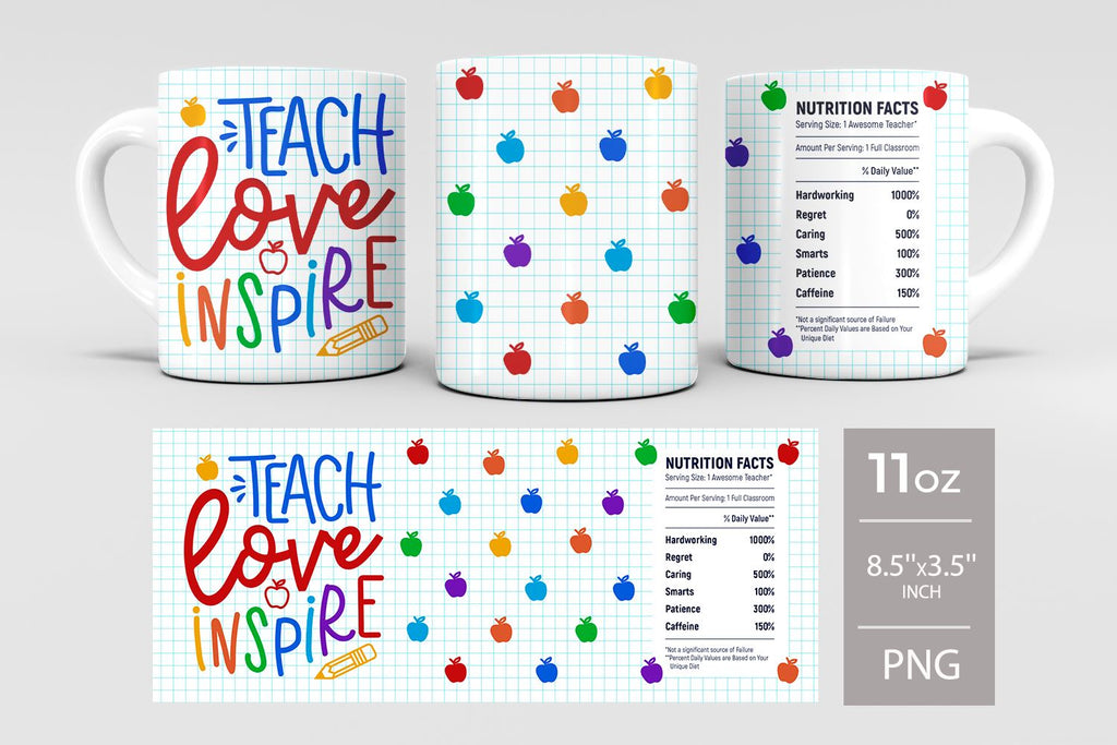 Teacher Sublimation Mug Design - So Fontsy