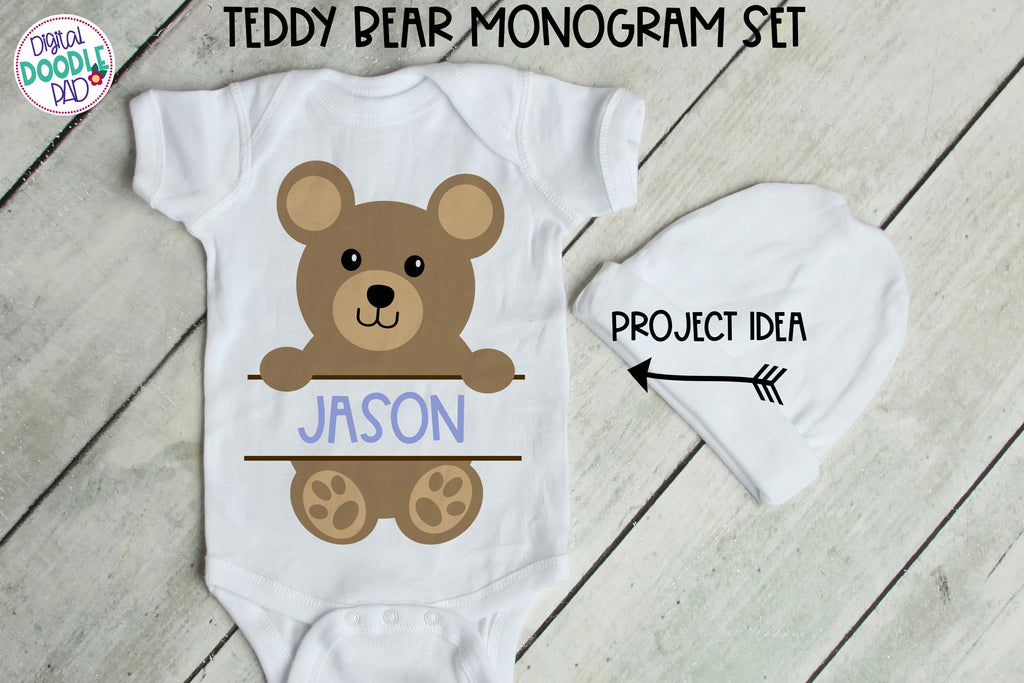 Teddy Bear SVG Split Monogram