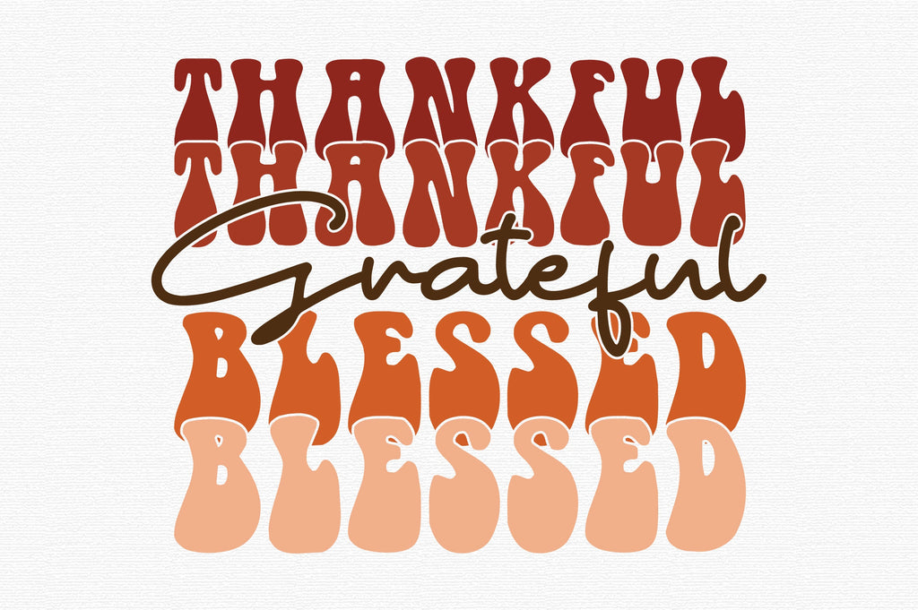 Thankful Grateful blessed Autumn Cut File - So Fontsy